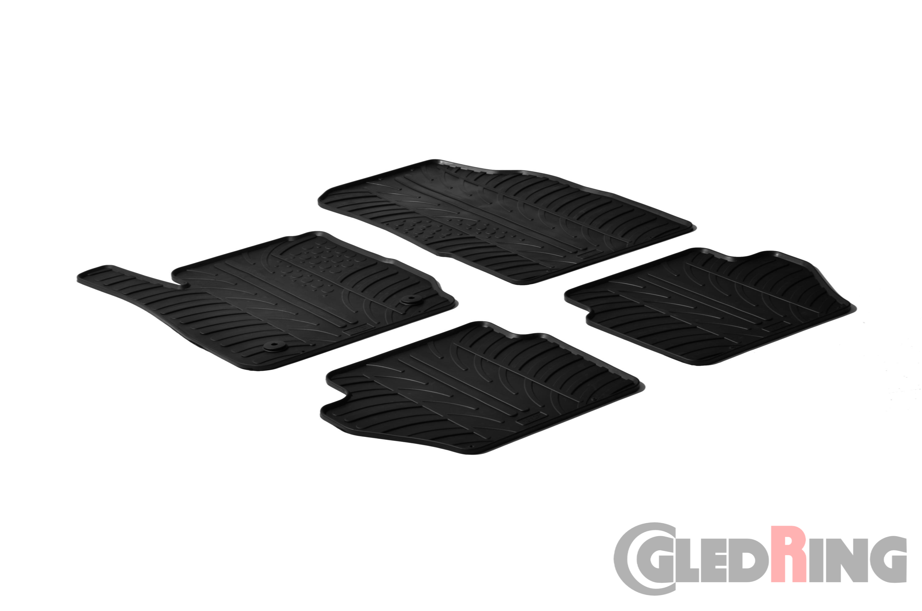 Original Gledring Passform Fußmatten Gummimatten 4 Tlg.+Fixing - FORD Fiesta 2008-7.2017